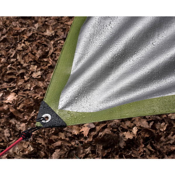 Extra Heavy Duty 270gsm Green Silver Tarpaulin Waterproof Ground Sheet Cover for Ultimate Protection