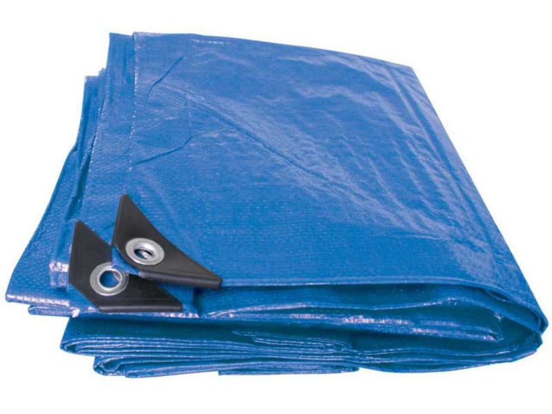 Heavy Duty UV Resistant Blue Tarpaulin - 110gsm Durable Cover for Multiple Applications
