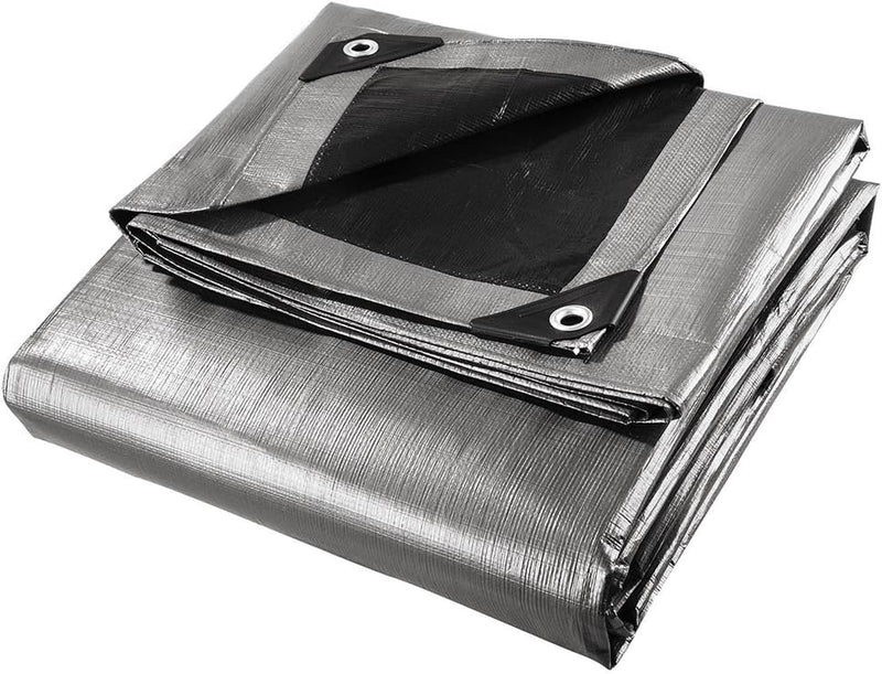 UV Resistant Silver/Black Tarpaulin - 105gsm Heavy Duty for All Weather Conditions