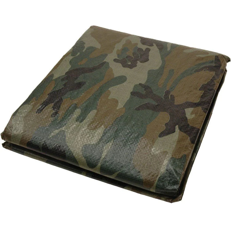 Camouflage Waterproof Tarpaulin - 80gsm Versatile Ground Sheet Cover for Outdoor Use