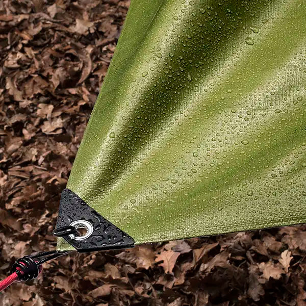 Dark Olive Green Heavy Duty 200gsm Waterproof Tarpaulin Ground Sheet Tarp Cover Camping Green/Silver