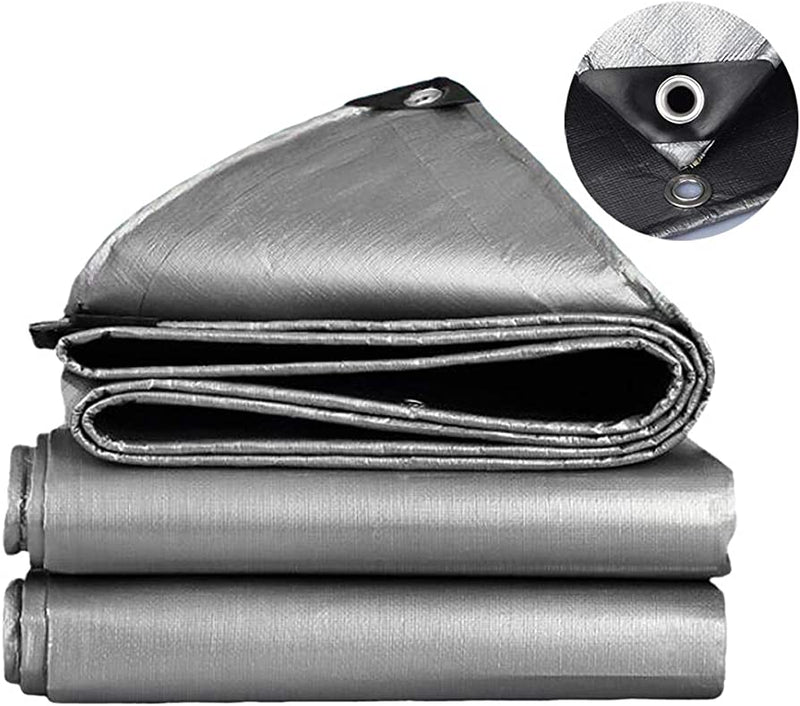 Heavy Duty Silver and Black Tarpaulin - 260gsm for Outdoor Durability