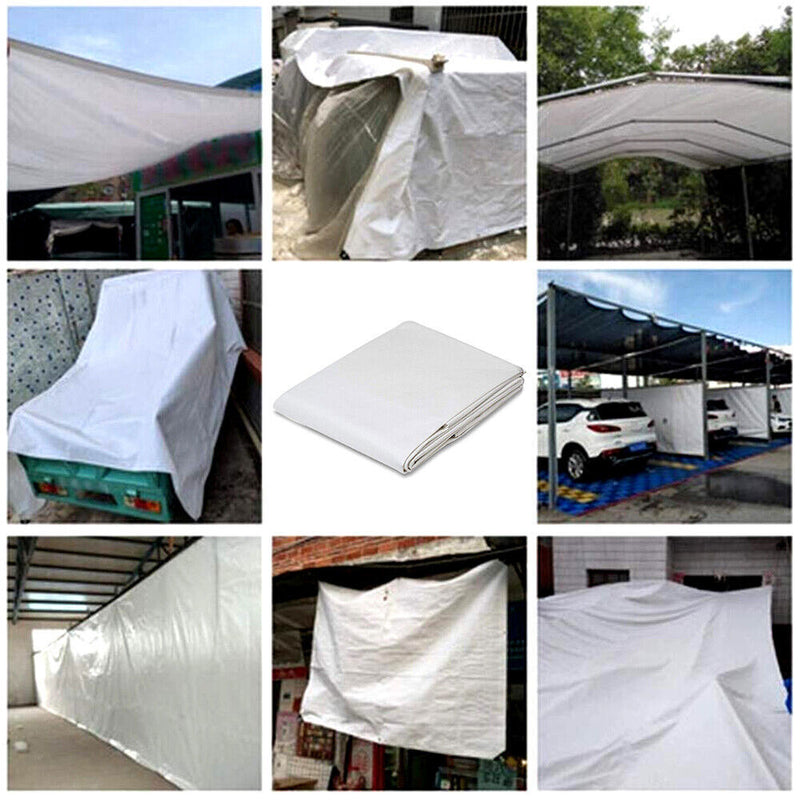 Super White Heavy Duty Tarpaulin (200gsm) Rotproof UV Protected Cover for Ultimate Outdoor Protection