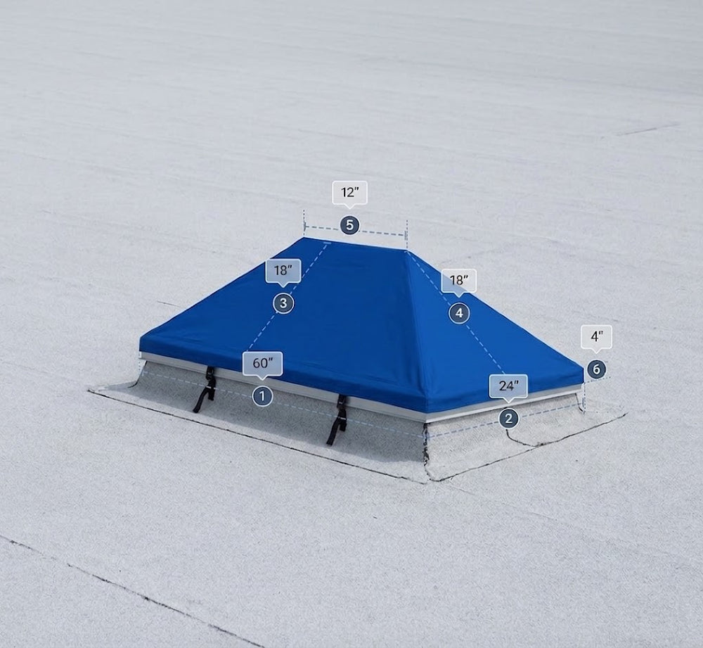 Custom Extended Pyramid Skylight Covers – Waterproof UV Resistant Polyester | Custom Size