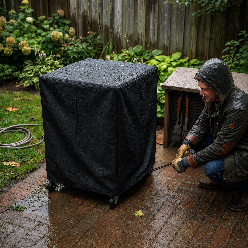 Square Barbecue Cover – Black – Super Tough Waterproof – Outdoor Protection