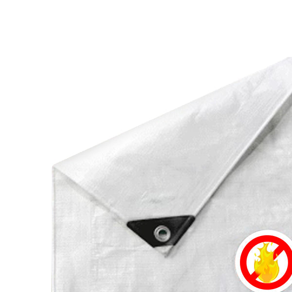 Superior Protection Flame Retardant Waterproof White Tarpaulin - 200gsm