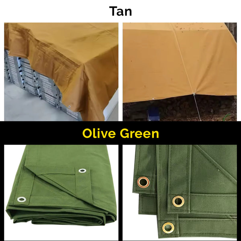 Heavyweight 610GSM Wax-Treated Canvas Tarpaulin – 28 Mil Thick