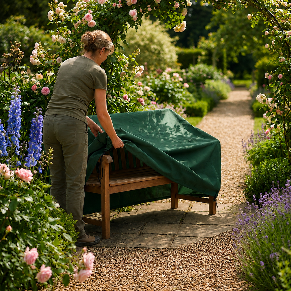 2 Seater Bench Cover – Small Green – UV Stabilized Polyester – Outdoor Protection