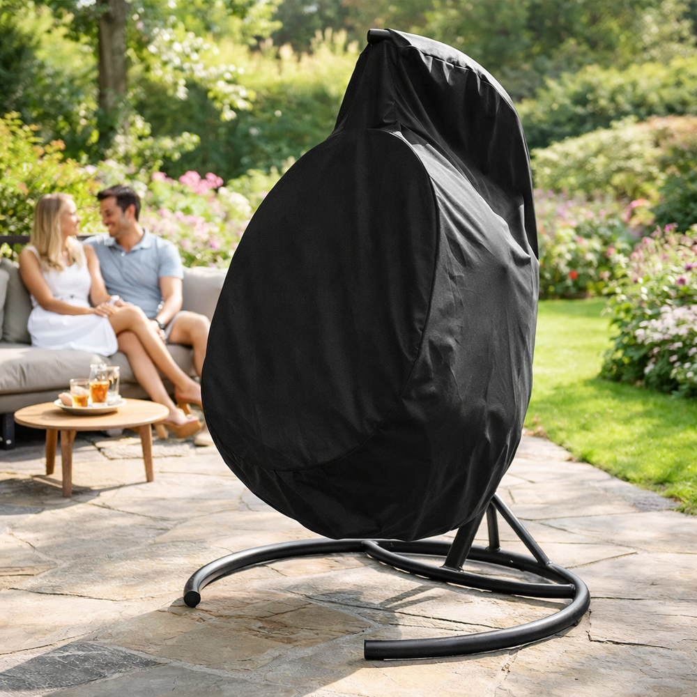 Deluxe Hanging Chair Cover – Black – PVC Backed Polyester – Outdoor Protection