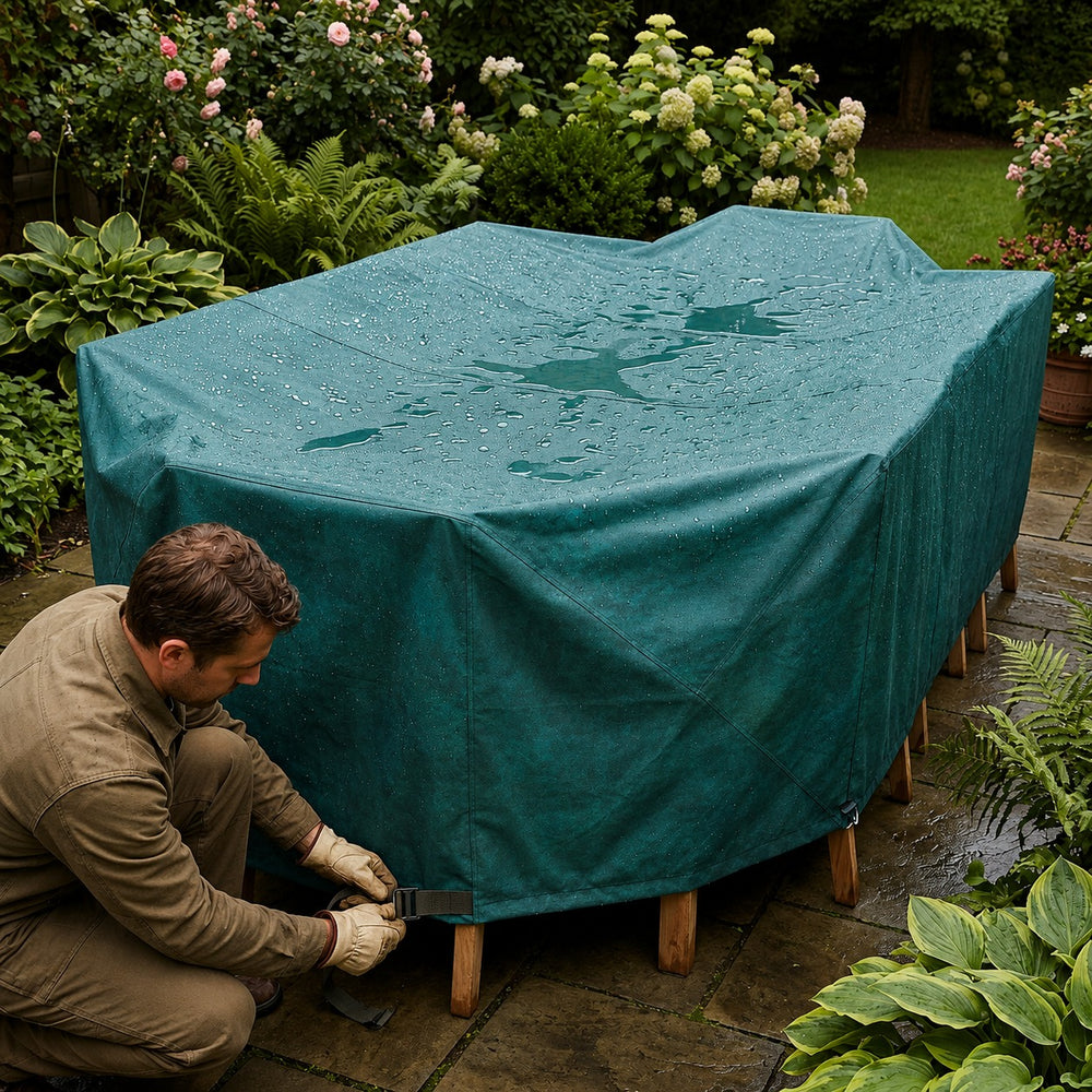 8 Seater Rectangular Furniture Cover – Green – Heavy Duty – Garden Protection