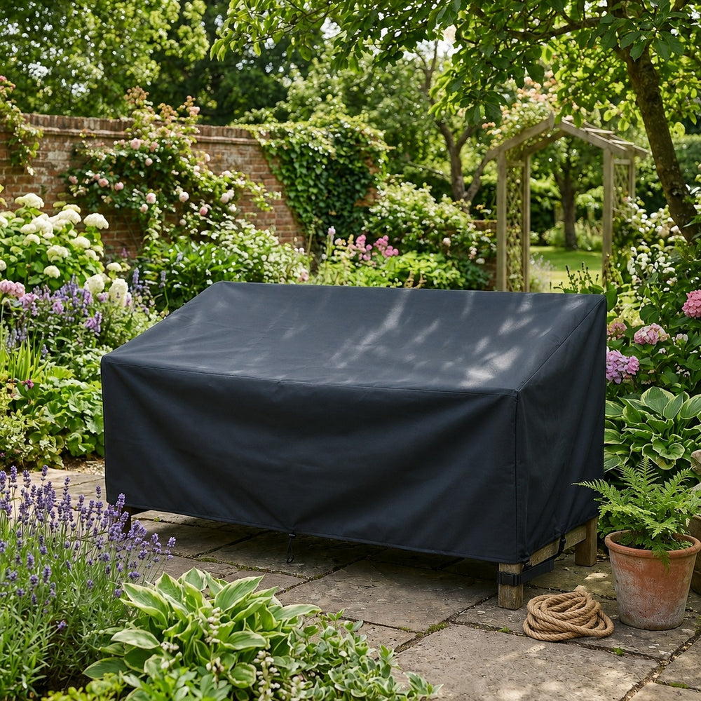Bench Cover – 3-4 Seater – Black – Heavy Duty Outdoor Protection