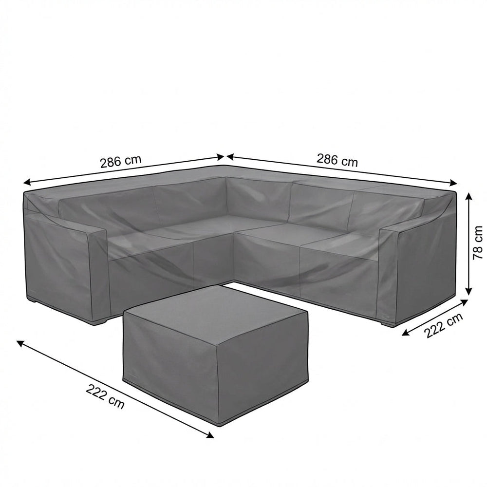 Corner Sofa Set Cover – Large Charcoal – Durable Polyester – Outdoor Protection