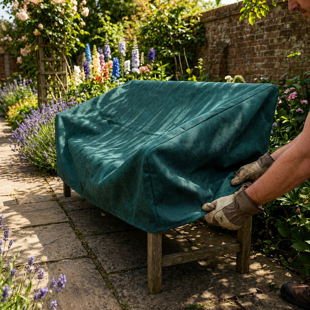 3 Seater Bench Cover – Green – Super Tough Waterproof – Garden Protection