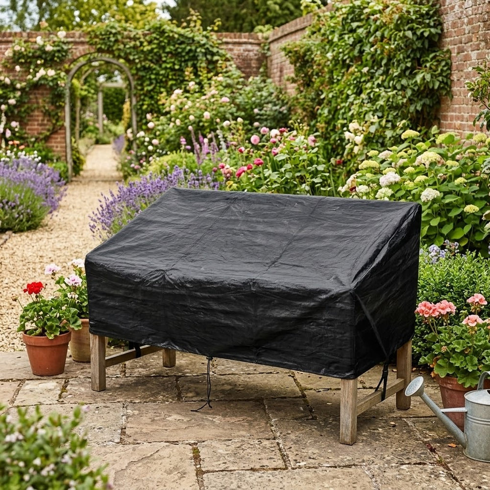 Heavy Duty 3 Seater Bench Cover – Black – Polyethylene – Outdoor Protection