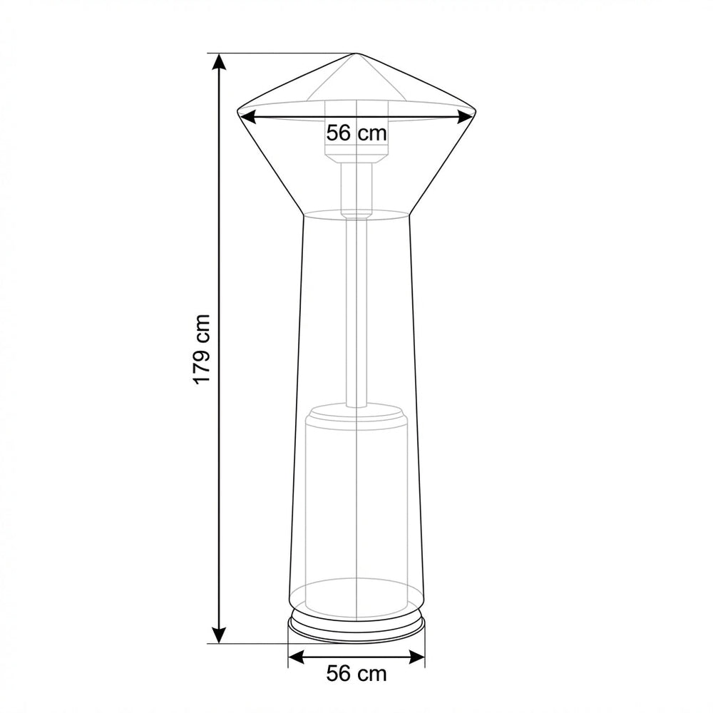 Round Patio Heater Cover – Green/Black – PVC Backed Polyester – All Weather Protection