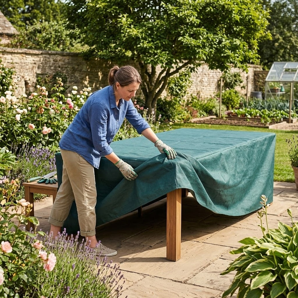 8 Seater Rectangular Table Cover – Green – Super Tough Waterproof – Outdoor Protection