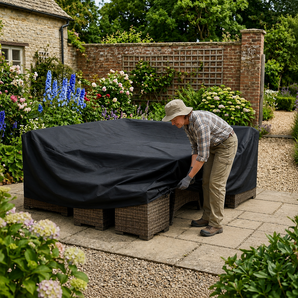 Small Casual Dining Set Cover – Black – Super Tough Material – Outdoor Protection