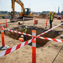 Professional Non-Adhesive Barrier Tape Red & White - 70mm x 500m for Hazard Demarcation and Crowd Control