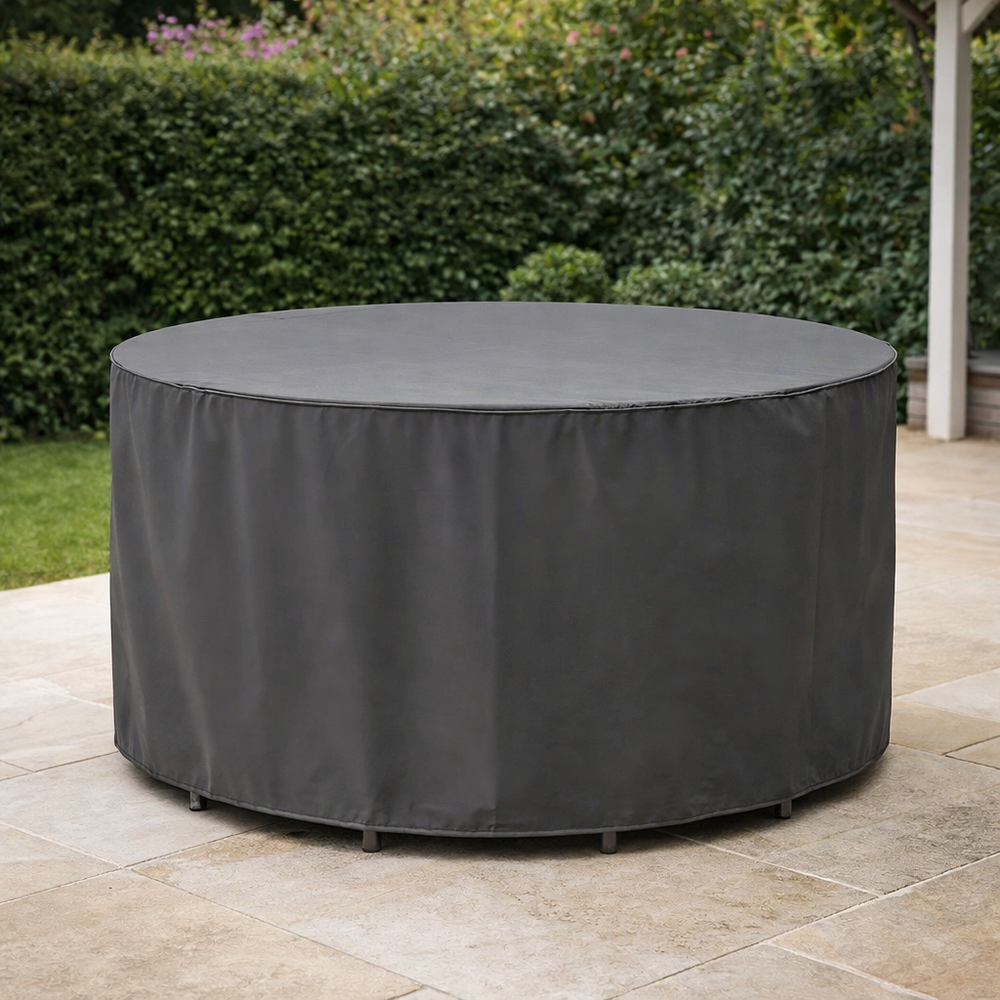Circular Patio Set Cover – 90cm High Charcoal – Durable Polyester – Outdoor Protection