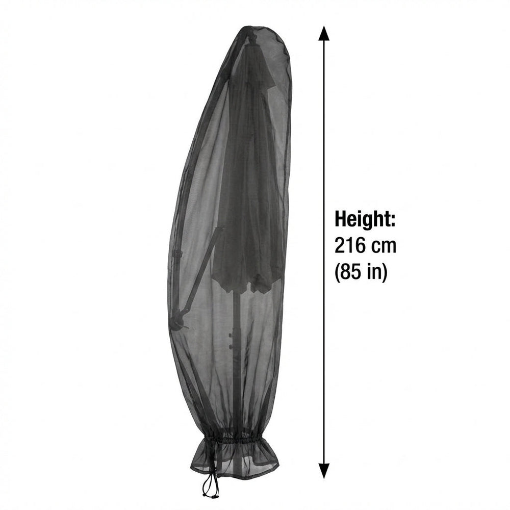 Heavy Duty Extra Large Parasol Cover – Black – Polyethylene – Outdoor Weather Protection