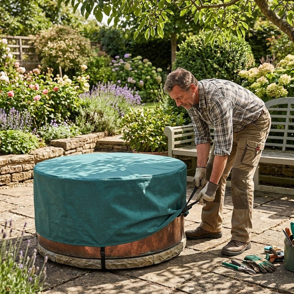 Firepit Cover – Large Green – Super Tough Waterproof – Outdoor Protection