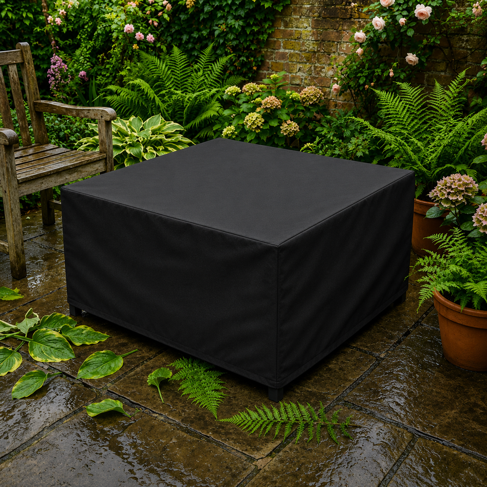 Heavy Duty Coffee Table Cover – Large Black – UV & Weather Resistant – Outdoor Protection