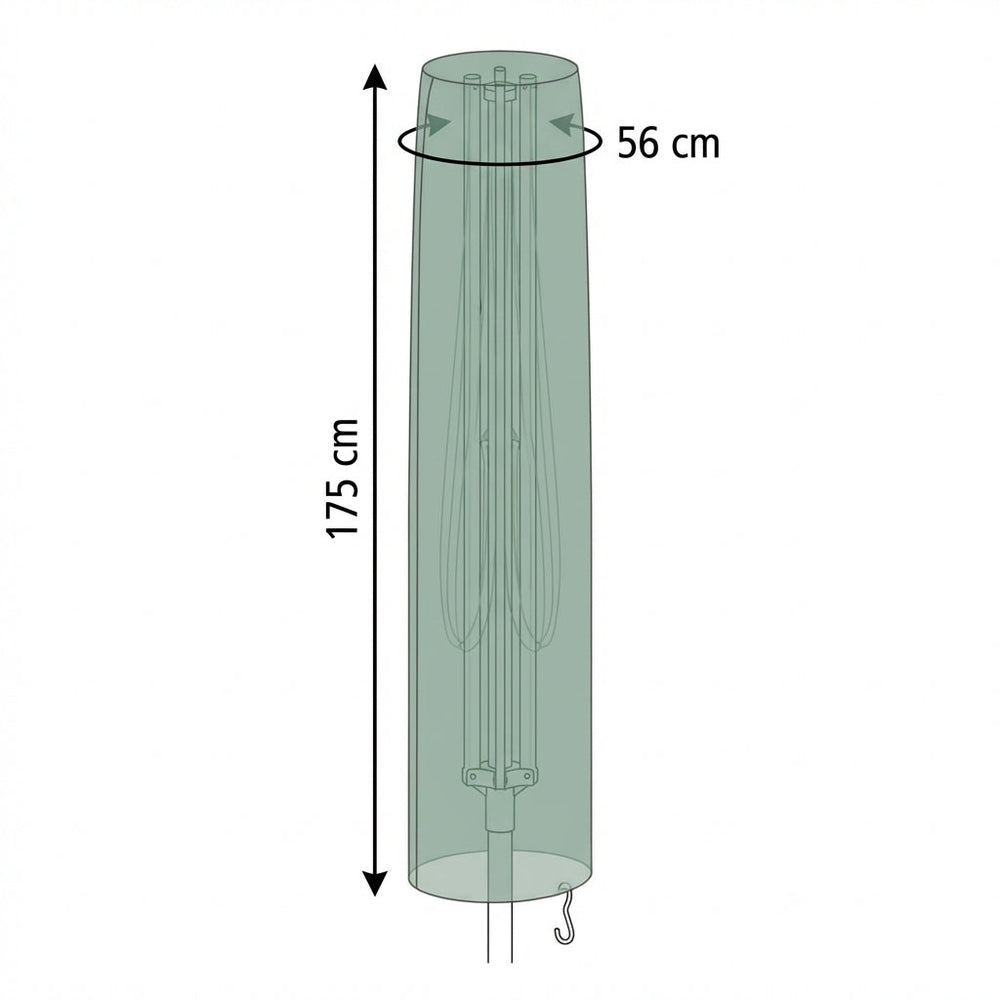 Rotary Washing Line Cover – 175 cm Green – PVC Backed Polyester – Outdoor Protection