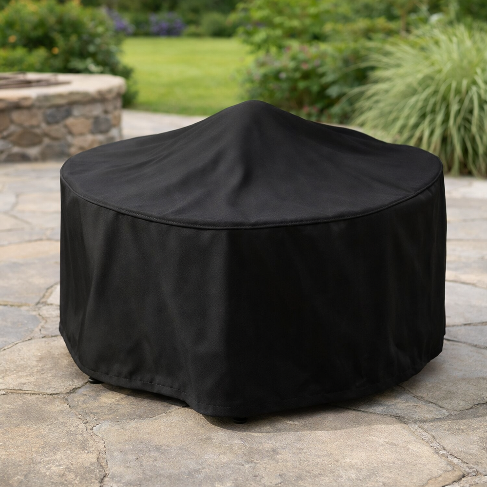 Large Round Fire Pit Cover – Black – Heavy Duty Waterproof – Outdoor Protection