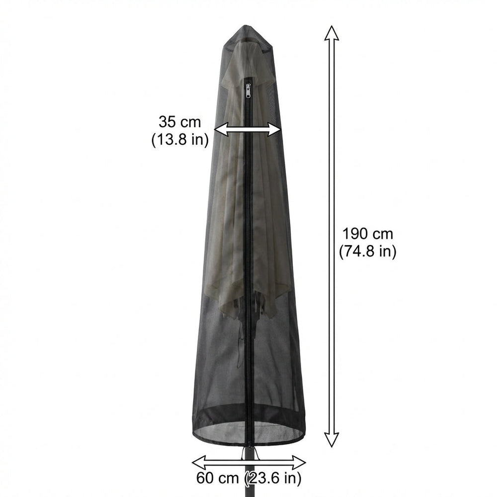 Extra Large Parasol Cover – Waterproof Black – Outdoor Protection