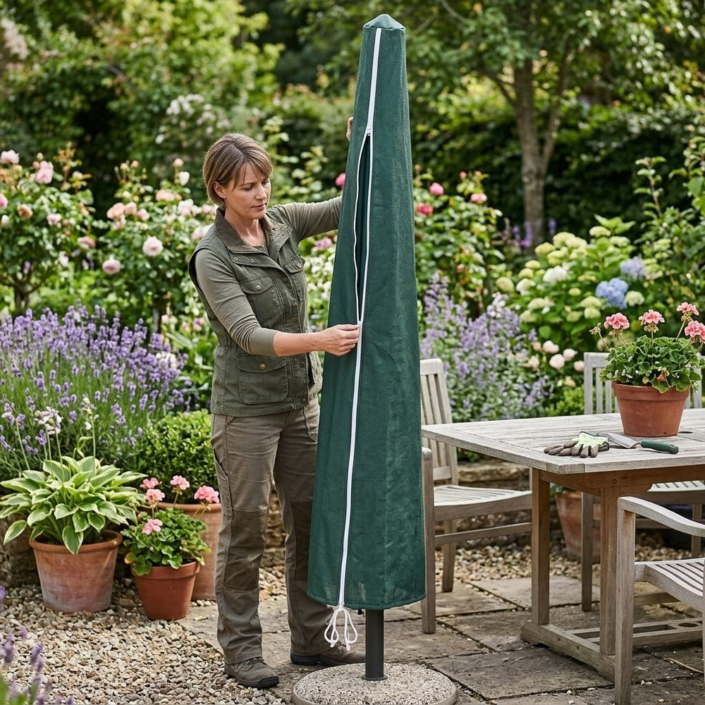 Small Parasol Cover – Green – Super Tough Material – Outdoor Protection