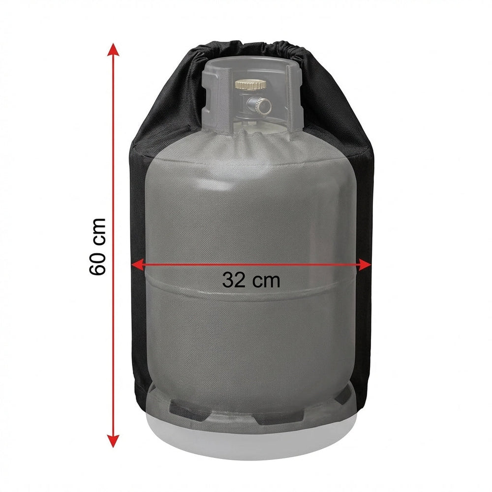 Heavy Duty Gas Bottle Cover – 15kg Black – Waterproof Protection – Outdoor Use