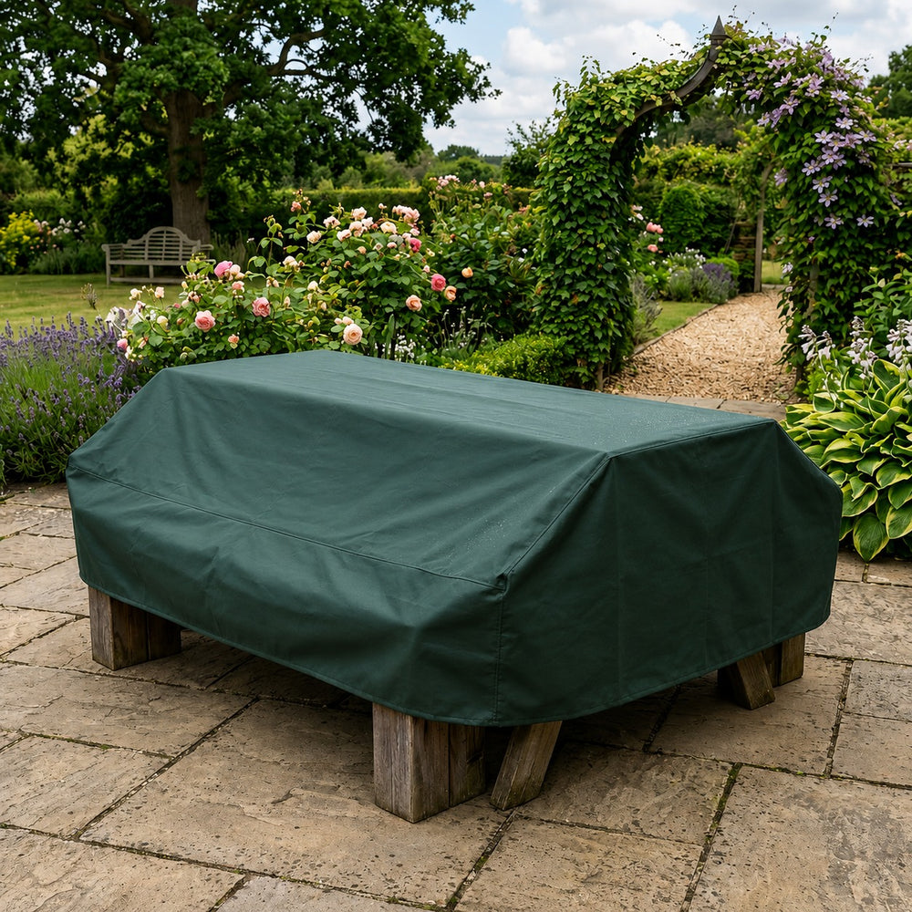 Heavy Duty 7 Seater Picnic Table Cover – Green – Polyethylene – Outdoor Protection