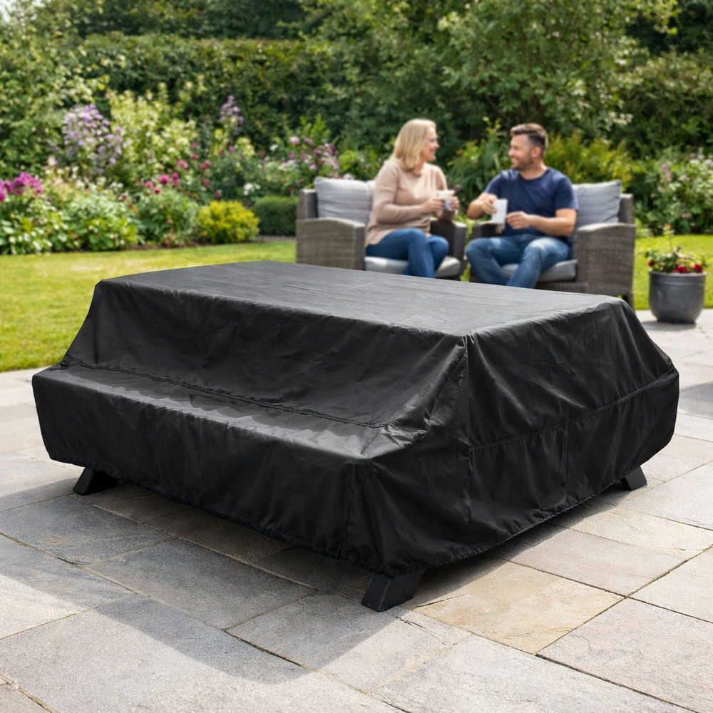 Picnic Table Cover – 8 Seater Black – Super Tough Protection – Outdoor Use