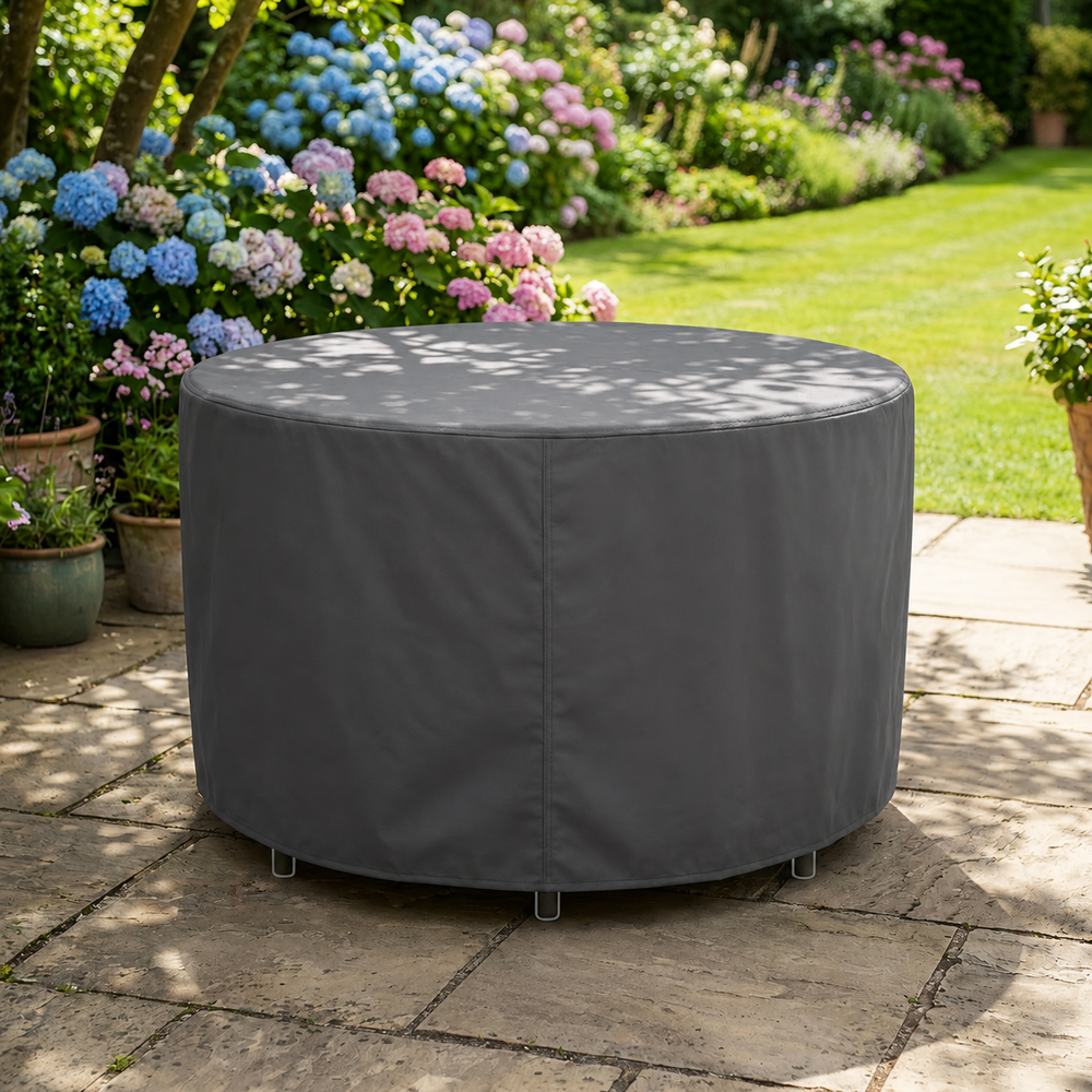 Circular Table Cover – Small Charcoal – Durable Polyester – Outdoor Protection