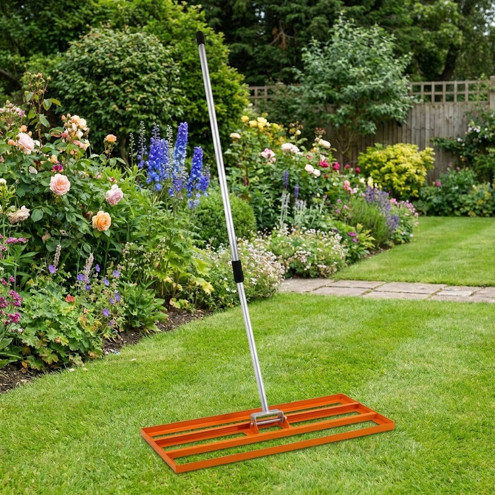 100cm Lawn Leveller in Orange for Garden Leveling Tasks