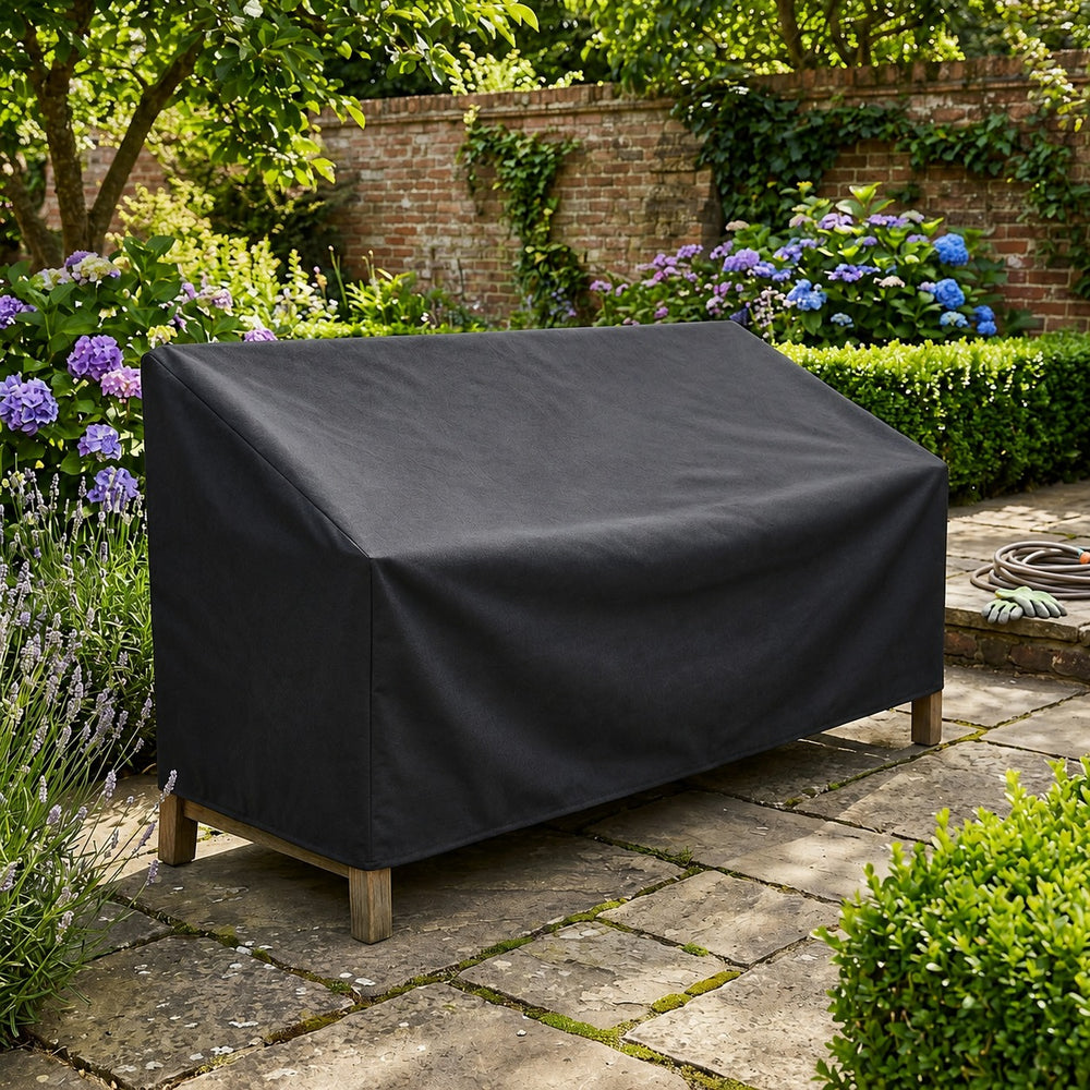 3-Seater Bench Cover – Black – Heavy Duty Weatherproof – Outdoor Protection