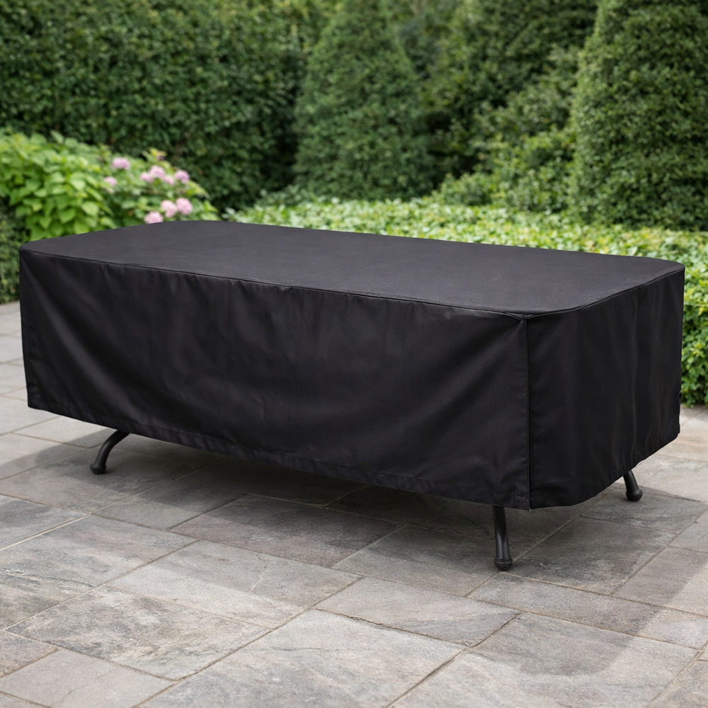 Rectangular Table Cover – 8 Seater Black – Super Tough Waterproof – Outdoor Protection