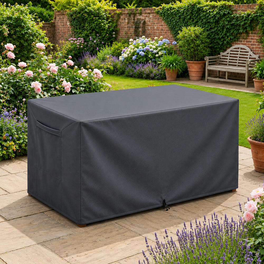 Rectangular Table Cover – 8 Seat – Charcoal – Weather Protection