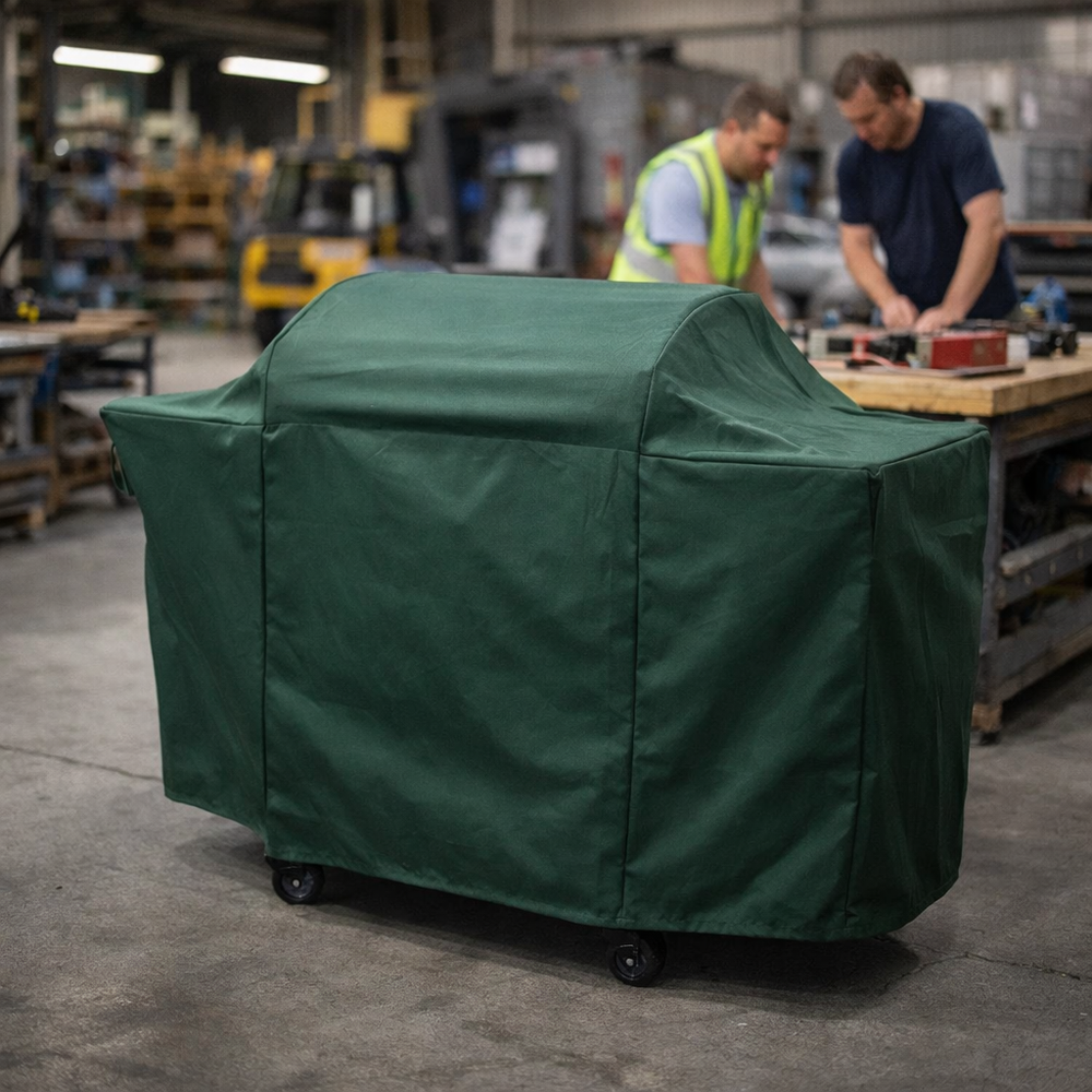 Extra Large Barbecue Cover – Green – Heavy Duty Polyethylene – Outdoor Grill Protection