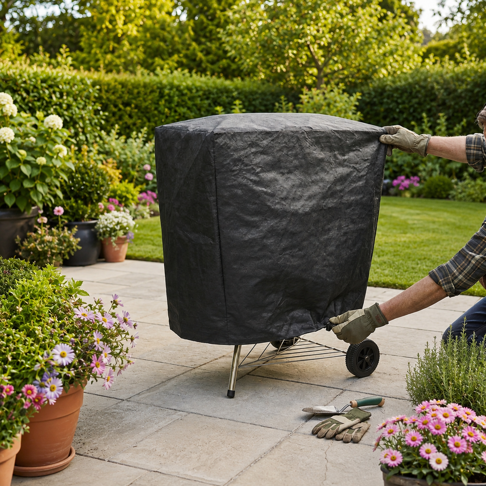 Small Barbecue Cover – Black – Heavy Duty Polyethylene – Outdoor Protection