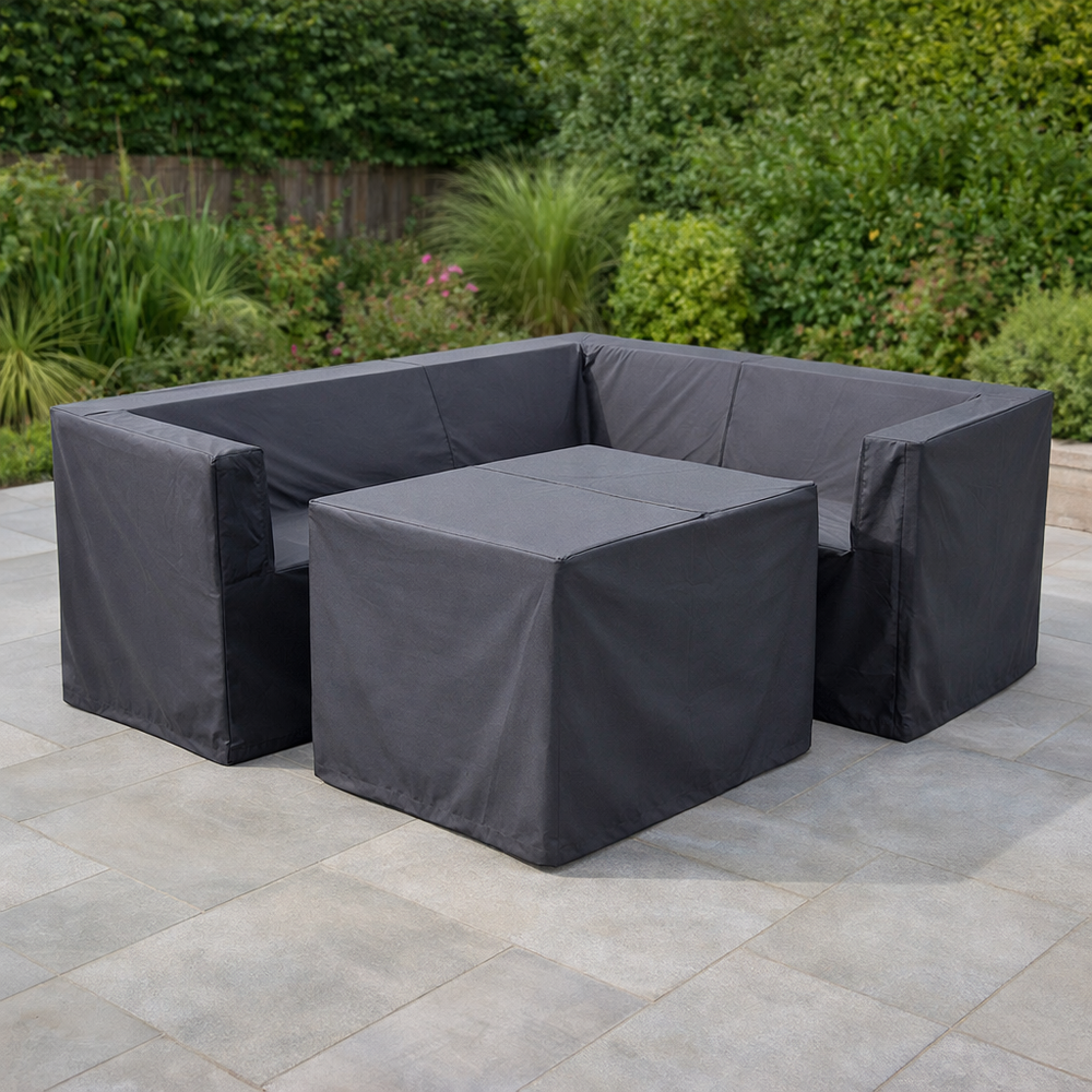 Square Corner Sofa Dining Set Cover – 250cm Charcoal – Durable Polyester – Weather Protection