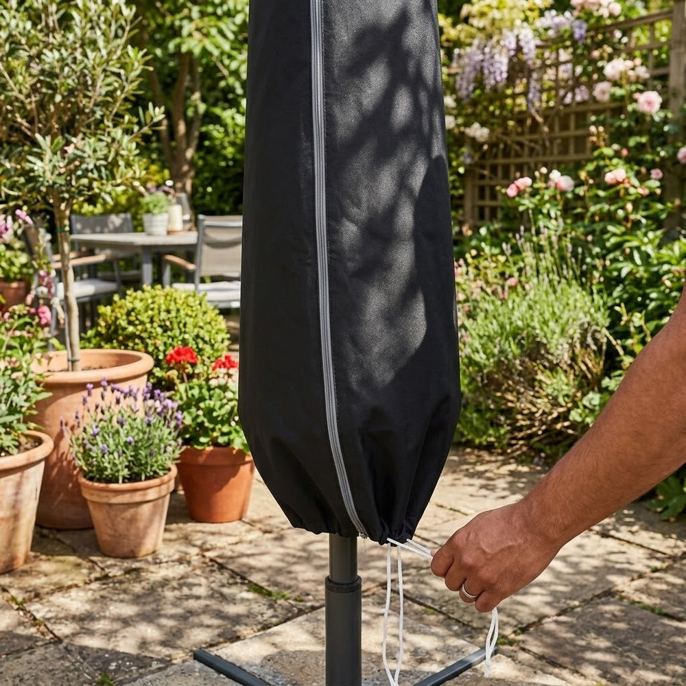 Heavy Duty Cantilever Parasol Cover – Black – Cross Laminated – Outdoor Protection
