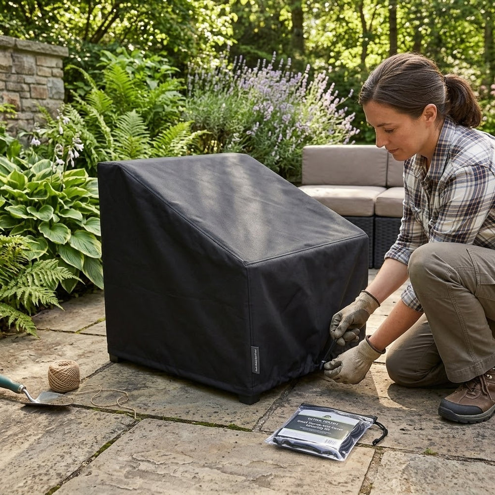 Small Centre Unit Cover – Black – Super Tough Waterproof – Garden Sofa Protection