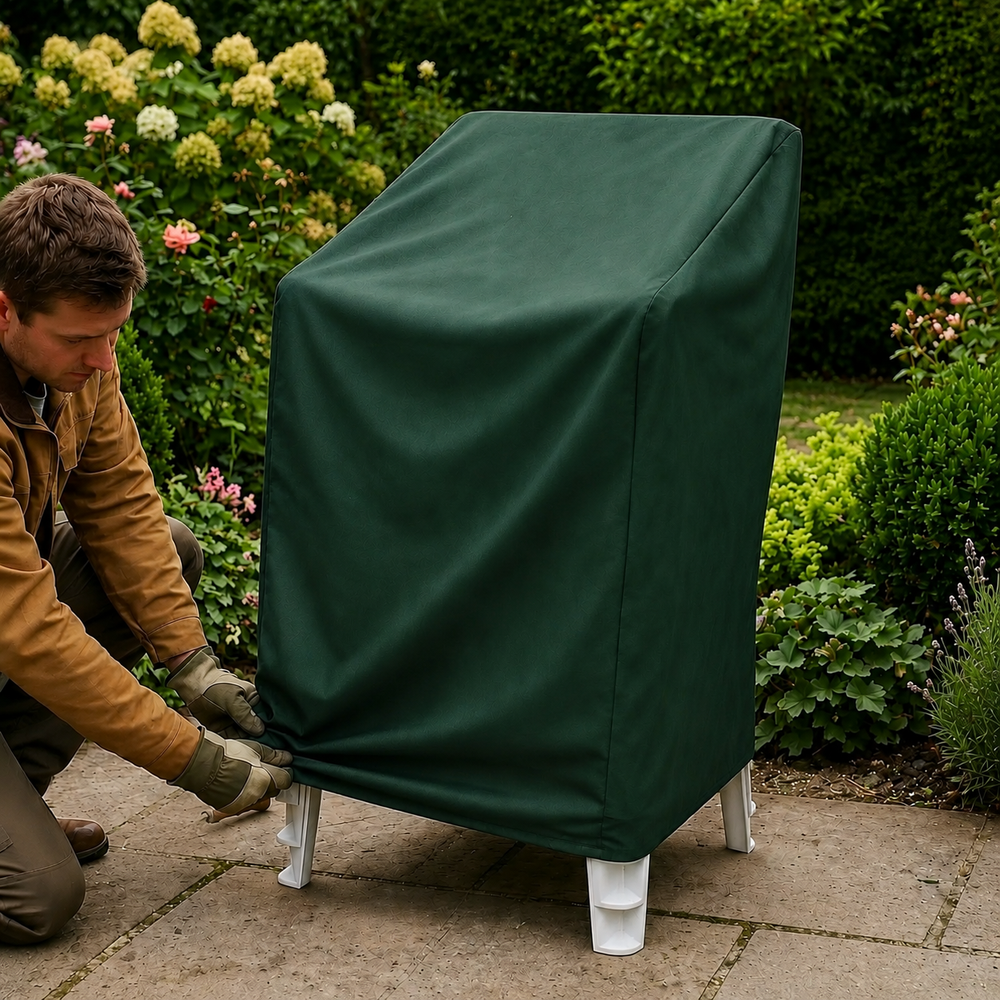 Stacking Chair Cover – Green – Super Tough Waterproof – Outdoor Protection