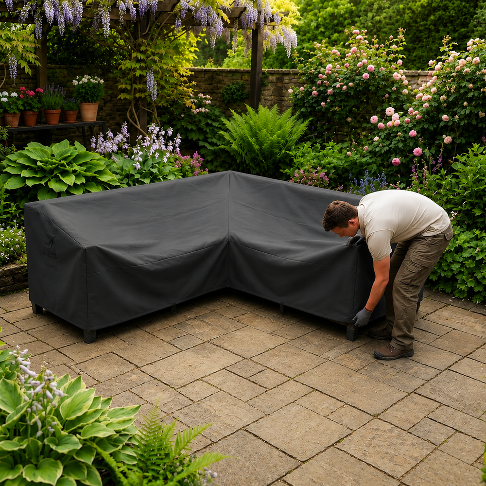 Corner Sofa Cover – 250cm Charcoal – Durable Polyester – Outdoor Protection