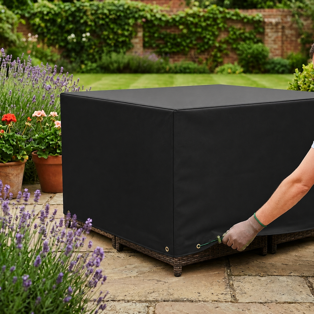 4 Seater Rattan Cube Set Cover – 117cm – Waterproof PVC – Outdoor Furniture Protection