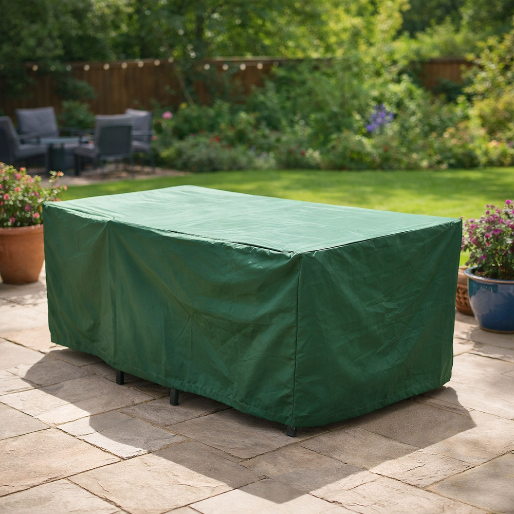 Heavy Duty 4 Seater Rectangular Furniture Cover – Green – Polyethylene – Outdoor Protection