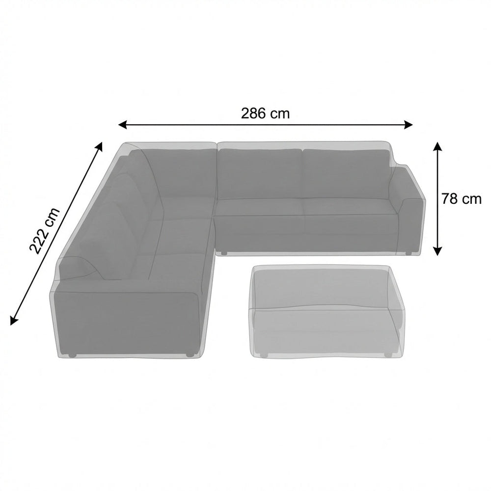 Corner Sofa Set Cover – Large Charcoal – Durable Polyester – Outdoor Protection