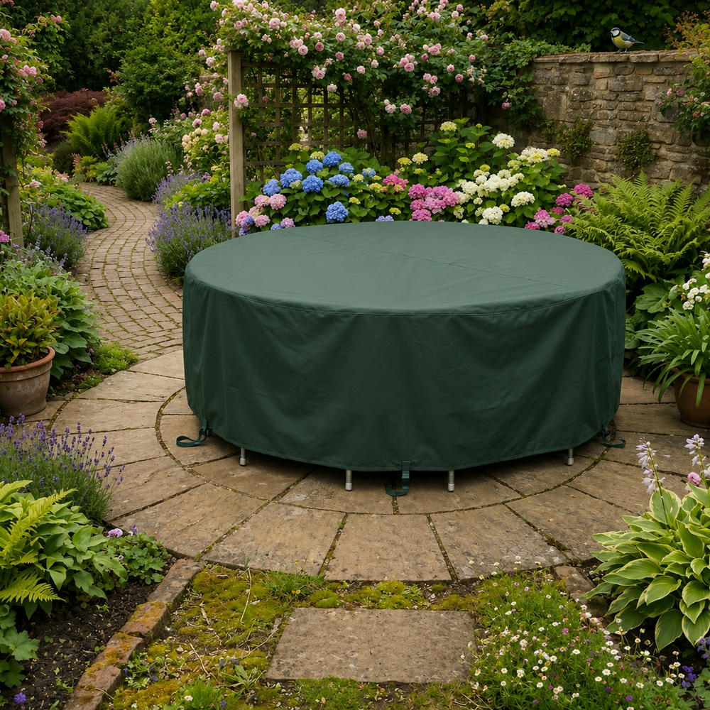 Circular Patio Set Cover – 6-8 Seat – Durable Polyester – Outdoor Protection