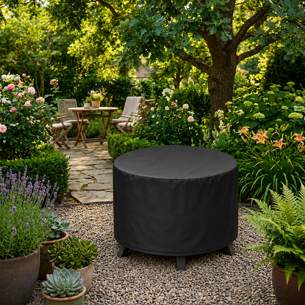 Firepit Cover – Small, Black – Heavy Duty Polyethylene – Outdoor Protection